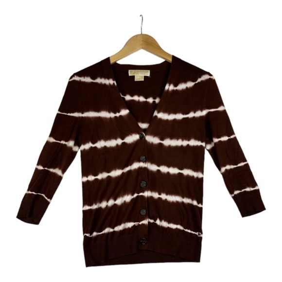 MICHAEL Michael Kors Women's Brown Striped Cardigan Size Small - Picture 1 of 7